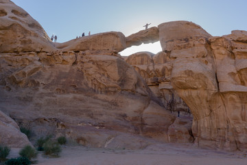 rock bridge in Wadi Rum Jordan