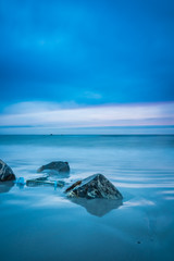 Fototapeta na wymiar Beautiful long exposure seascape beach images of Cape Sable Island, Nova Scotia, Canada.