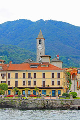 View of Baveno and lake Maggiore Italy