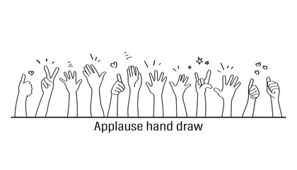 Applause hand draw, vector illustration on white background. Doodle - obrazy, fototapety, plakaty