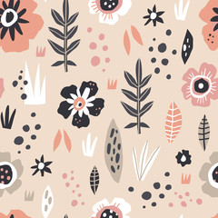 Floral pastel seamless pattern