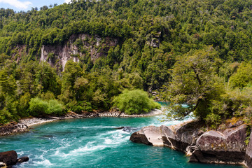 Fototapeta na wymiar Stunning view of Futaleufú river in Patagonia, Chile