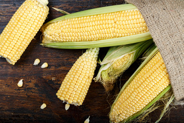 corn bonduel on wooden background