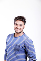 Fototapeta premium Young Indian model over white background