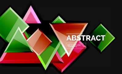Glossy squares and triangles geometric backgrounds