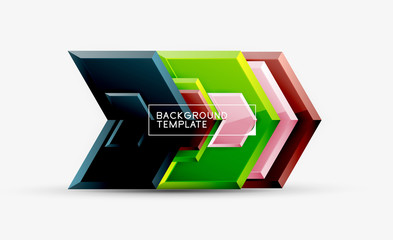 Shiny glossy arrows background, clean modern geometric design, futuristic composition