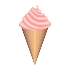 Isolated ice cream cone image. Vector illustration design