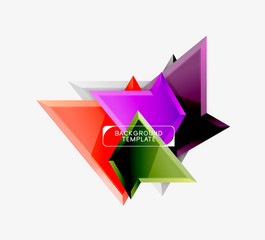 Triangular low poly background design, multicolored triangles. Vector