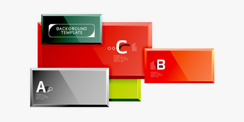 Geometrical design squares abstract banner, glossy shiny effects