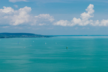 Obraz premium Sailing on the Balaton has seen never expected traffic over the past few years, especially with the increasing attention that the blue ribbon competition gets.