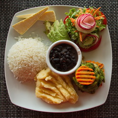 Casado vegetariano, the typical meal of Costa Rica