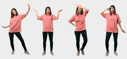 Obraz premium Set of brunette woman
