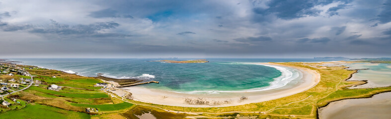 Aerial view of the famous Magheraroarty beach - Machaire Rabhartaigh - on the Wild Atlantic Way in County Donegal - Ireland © Lukassek