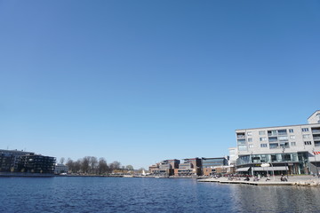 Obraz premium view of port of jonkoping sweden