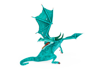 dragon cartoon in a white background