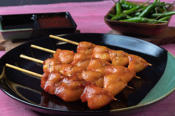 grilled chicken butt skewer at Thailand