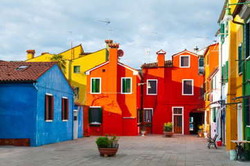 Fototapeta na wymiar Colorful architecture in Burano island, Venice, Italy.