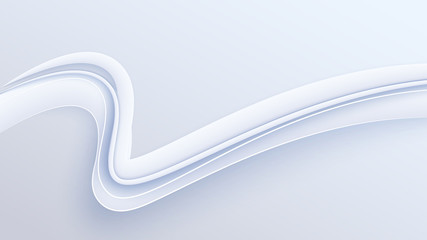 Curved white zigzag strip on a cold background
