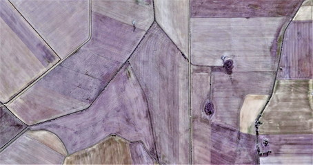 the blue hour,  abstract photography of the Spain, aerial view, representation of human labor...