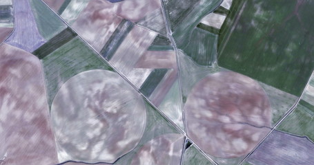 the blue hour,  abstract photography of the Spain, aerial view, representation of human labor...