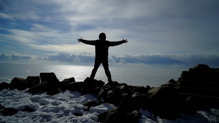 Awakening of nature. It's spring. Gulf of Finland.