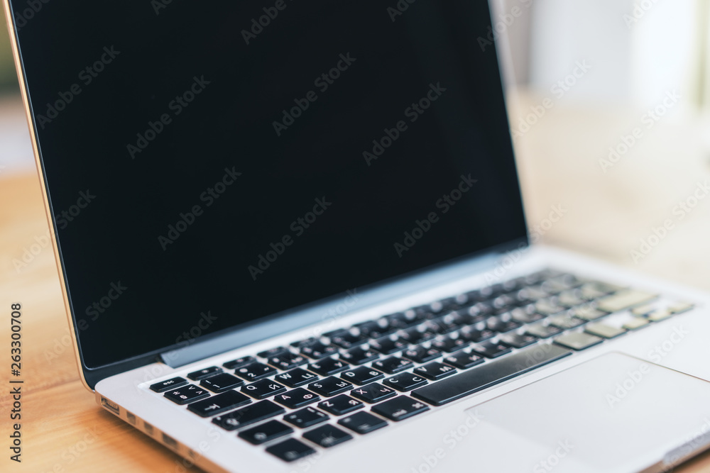 Poster sideview of empty laptop monitor