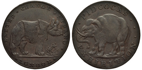 Great Britain British copper token 1/2 penny halfpenny circa 1795, Conder Token (or 18th Century...