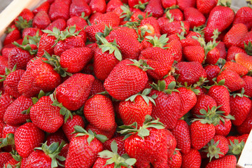 background of fresh strawberries