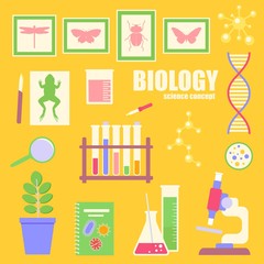 Biology. Science concept.  Vector illustration.