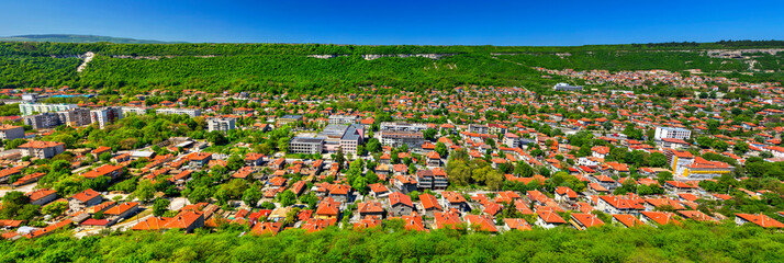 Beautiful landscape over Provadia town in Bulgaria - panoramic view