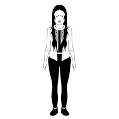 Isolated hipster girl image. Vector illustration design