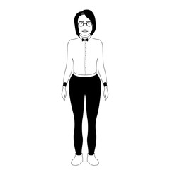 Isolated hipster girl with glasses. Vector illustration design