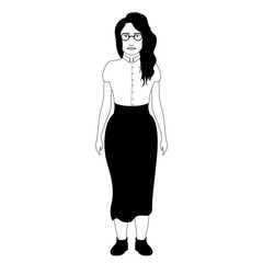 Isolated hipster girl image. Vector illustration design