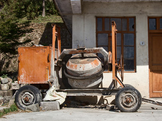 Indian private construction. Concrete mixer