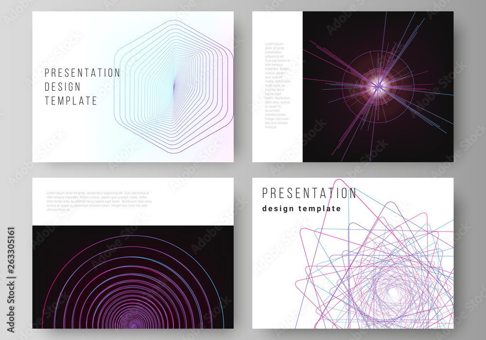 Poster vector illustration of the editable layout of the presentation slides design business templates. ran