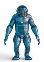 chimpanzee astronaut stand up in a white background