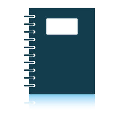 Exercise book with pen icon