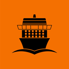 Cruise liner icon front view