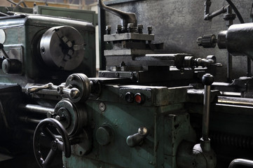 elements of the metalworking machine. factory and technology.