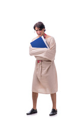 Young mad man isolated on white 