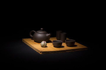 Plateau Gong Fu Cha et Fleur de th&eacute;