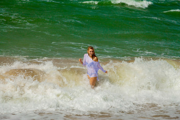 girl in the surf