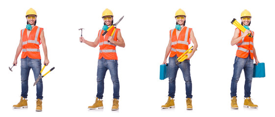 Fototapeta premium Industrial worker isolated on white 