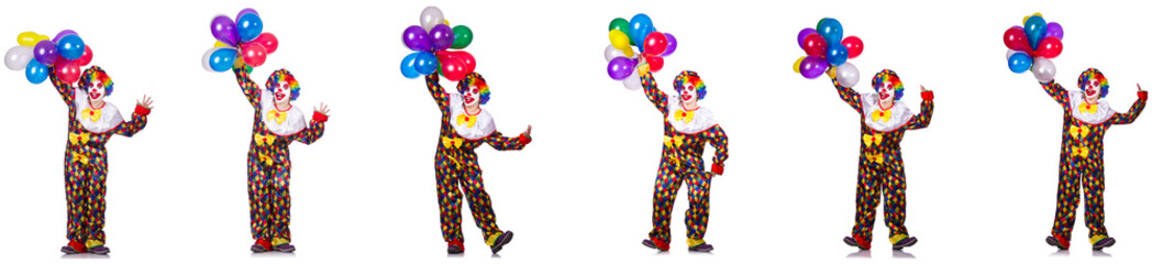 Obraz na płótnie Canvas Funny male clown isolated on white 