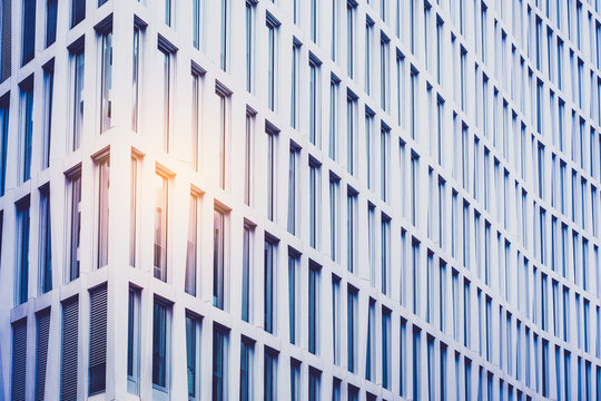 facade of corprate building in business district  -