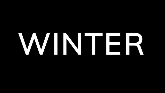 From the Glitch effect arises season name WINTER. Then the TV turns off. Alpha channel Premultiplied - Matted with color black