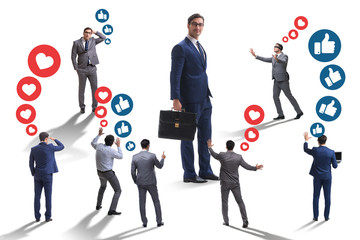 Concept of social networks with businessmen