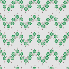 Vector seamless retro pattern with clover leaf