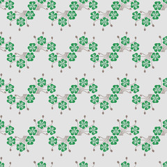Vector seamless retro pattern with clover leaf
