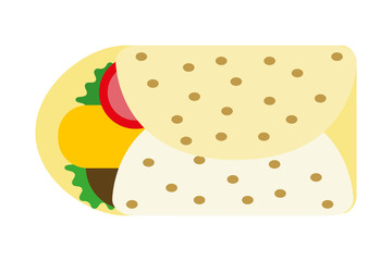 Burrito de carne y ensalada.